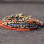 Assortiment bracelets laiton brut et perles de cornaline, pyrite, iolite - Collection Été Indien - Myo jewel- créatrice de bijoux fins- Nantes