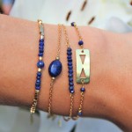 Assortiment de bracelets Lapis Lazuli et Laiton brut Myo Jewel Collection Cléo