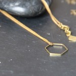 Collier hexagone évidé - Collection So chic - Myo jewel- Bijoux - Laiton brut doré - Créatrice Nantes